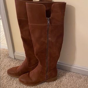 Brown knee high boots